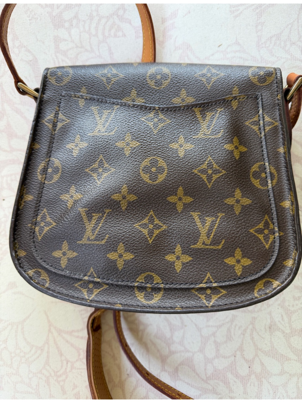 Vintage Louis Vuitton Monogram Messenger Bag in Brown and Tan Leather Trim - Picture 5 of 8
